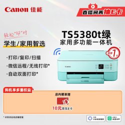 佳能 TS5380t-粉绿 无线家用彩色喷墨多功能照片一体机（打印/复印/扫描/自动双面