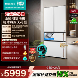 海信 大冻梨系列 TR-600E7SFZSD 风冷法式门冰箱 600L 月纱白