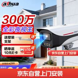 大华 dahua大华监控摄像头全彩夜视王2.0 POE供电枪机安防监控器室外户外防水 300万高清手机远程