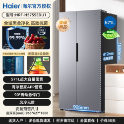 海尔 BCD-617WGHSSE5S9 一级能效变频 银色 617L 对开门冰箱