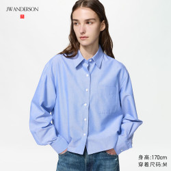优衣库 牛津纺箱型衬衫/长袖女装合作款/衬衣空调衫488520 63 天蓝色 S