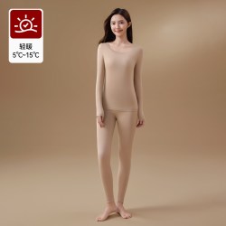 都市丽人 保暖内衣女2026新款美肤肌底衣发热内搭薄款秋衣秋裤套装