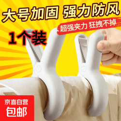 京喜 晾衣夹晒被子大夹子夹袜子大号防风晾衣服床单被夹塑料夹家用塑料夹 颜色随机1个装 1L