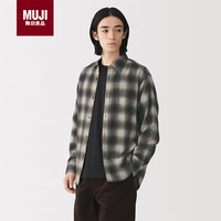 MUJI無印良品 法兰绒长袖衬衫 棕色格纹 XL 男士衬衫