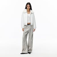 IMXS 大毛领棉服冬季新款白色短款百搭时尚加厚保暖修身显瘦外套女