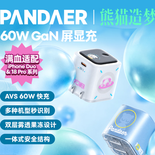 PANDAER 60W GaN屏显充电器 白色