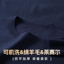 杉杉 可机洗杉杉长袖针织衫男纯色秋季休闲毛衣男