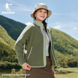 乔丹 加绒外套女士风衣秋冬季保暖运动休闲夹克 璃宽绿/山葵绿 M