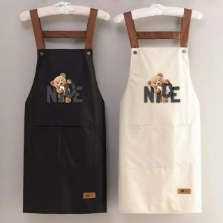 新款情侣厨房成人时尚防水防油围裙工作服家用洋气做饭无袖韩版