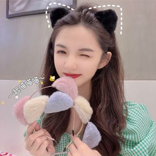 布艺发饰 可爱猫耳朵发箍女洗脸毛绒发卡超萌发饰发带头箍