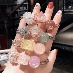 东大门森系高弹力发圈韩版气质皮筋水晶珠发绳少女甜美ins发饰