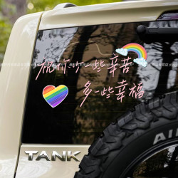 汽车贴纸天窗文字车贴治愈系个性装饰防水防晒车门后挡风玻璃贴画