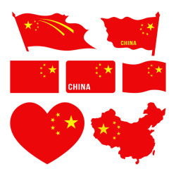 驿品汽车爱国五星红旗国旗车贴车身车门电动车贴防水防晒创意遮挡
