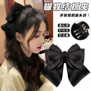 亚克力发饰 黑色大蝴蝶结发夹女高级感发卡发饰后脑勺抓夹ins新款