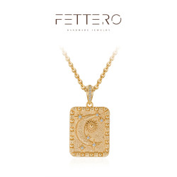 fettero 铜合金项链 轻奢古法精美女王