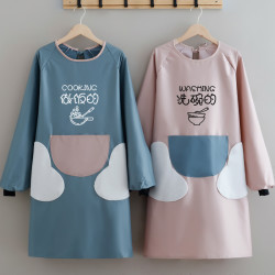 宣怡 定制logo商用长袖擦手家用罩衣防水工作服围腰厨房围裙男女同款
