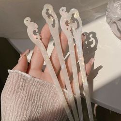 简约现代小众丸子头发簪女日常旗袍盘发钗子感古风人鱼姬醋酸簪子