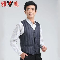雅鹿 2026新款羽绒服马甲男士短款中老年保暖背心鸭绒轻薄坎肩内穿