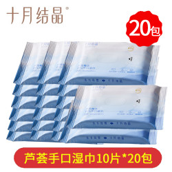 十月结晶 婴儿湿巾纸便携随身装小包宝宝湿纸巾新生儿手口专用20包