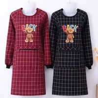 长袖罩衣女围裙纯棉工作服成人厨房家用韩版耐脏男车间上班反穿衣