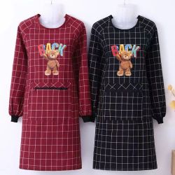 长袖罩衣女围裙纯棉工作服成人厨房家用韩版耐脏男车间上班反穿衣