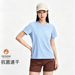 拓路者 抗菌速干线条撞色跑步衫户外体恤时尚短袖夏季百搭上衣女装短袖