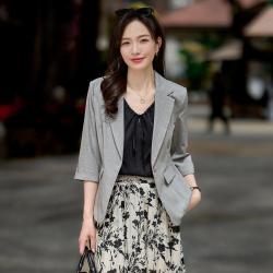 娅丽达 高级感轻奢七分袖西装外套女通勤轻薄透气小西服女上衣早秋热销款
