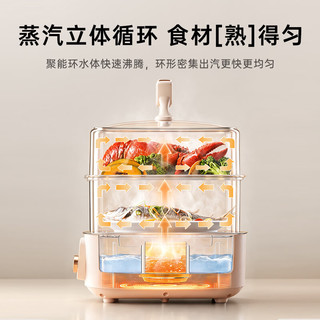 BRUNO 电蒸锅 海鲜速蒸锁鲜 象牙白