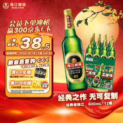 珠江啤酒 经典老珠江啤酒 600ml*12瓶