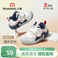 牧童 断码童鞋婴幼儿步前鞋冬款男童小熊稳护鞋女宝宝学步加绒棉鞋 熊仔蓝 22 鞋内长15.0cm