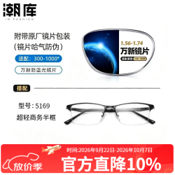 万新 1.60防蓝光镜片+商务时尚镜架任选（附赠原厂镜片包装）