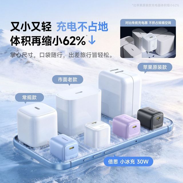 百亿补贴：倍思 小冰充 氮化镓快充充电器
