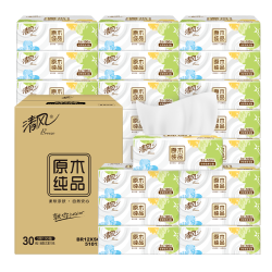 清风 抽纸原木就你系列3层100抽30包抽纸巾