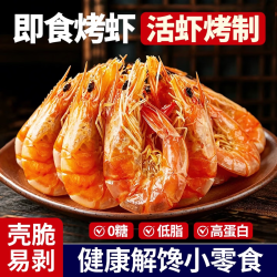 一虾一世界 即食活虾现烤海虾  烤虾干250g