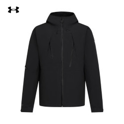 安德玛 UNDERARMOUR）春男子户外运动夹克外套冲锋衣 深邃黑008 L