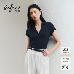 伊芙丽 高弹修身 女士Polo衫 藏青 L
