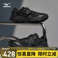 美津浓 男女跑步运动鞋 都市运动搭配透气复古机能跑步鞋 RACER V2 04/黑色/银色 43