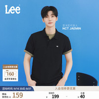 Lee 翻领小Logo徽标 男士短袖polo衫 2XL 黑色