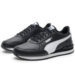 PUMA 男鞋女鞋24秋冬款Turin3运动鞋透气软皮德训鞋休闲鞋 399068-01/黑色-彪马白/撞色跑道 38.5/245mm/5.5