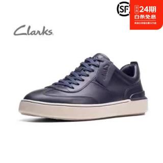 Clarks 男鞋新款商务休闲鞋缓震轻型耐磨运动休闲真皮板鞋潮流 蓝色 40