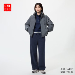 优衣库 摇粒绒舒适长裤女装休闲裤裤子491158 69 藏青色 XL