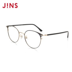 JINS 复古轻量金属圆框近视眼镜架可加配防蓝光镜片UMF19A096
