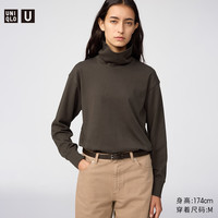 优衣库 两翻领长T恤/长袖女装男装合作款488228 39 棕黑色 S