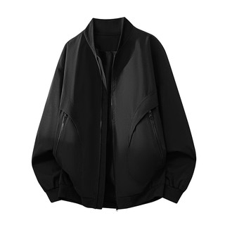 真维斯户外运动 美式复古短款棒球服夹克 军绿色 XL