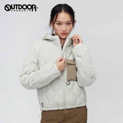 OUTDOOR PRODUCTS 加州云雀短款羽绒服女户外连帽高领保暖外套