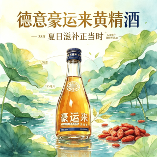 德意 豪运来黄精酒38度零添加微醺低度康健阳刚自饮聚会125ml6瓶