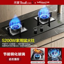 万和 B6L60 双眼猛火钢化玻璃面板燃气灶