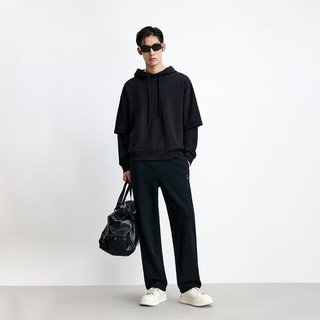 JACK&JONES 纯棉直筒休闲裤 E40黑色 32(175)