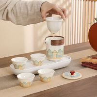茉舟 玉白茶韵一壶三杯+黑包 陶瓷快客杯
