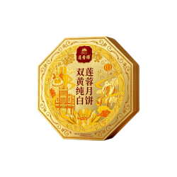 莲香楼 双黄纯白莲蓉月饼 700g 礼盒装